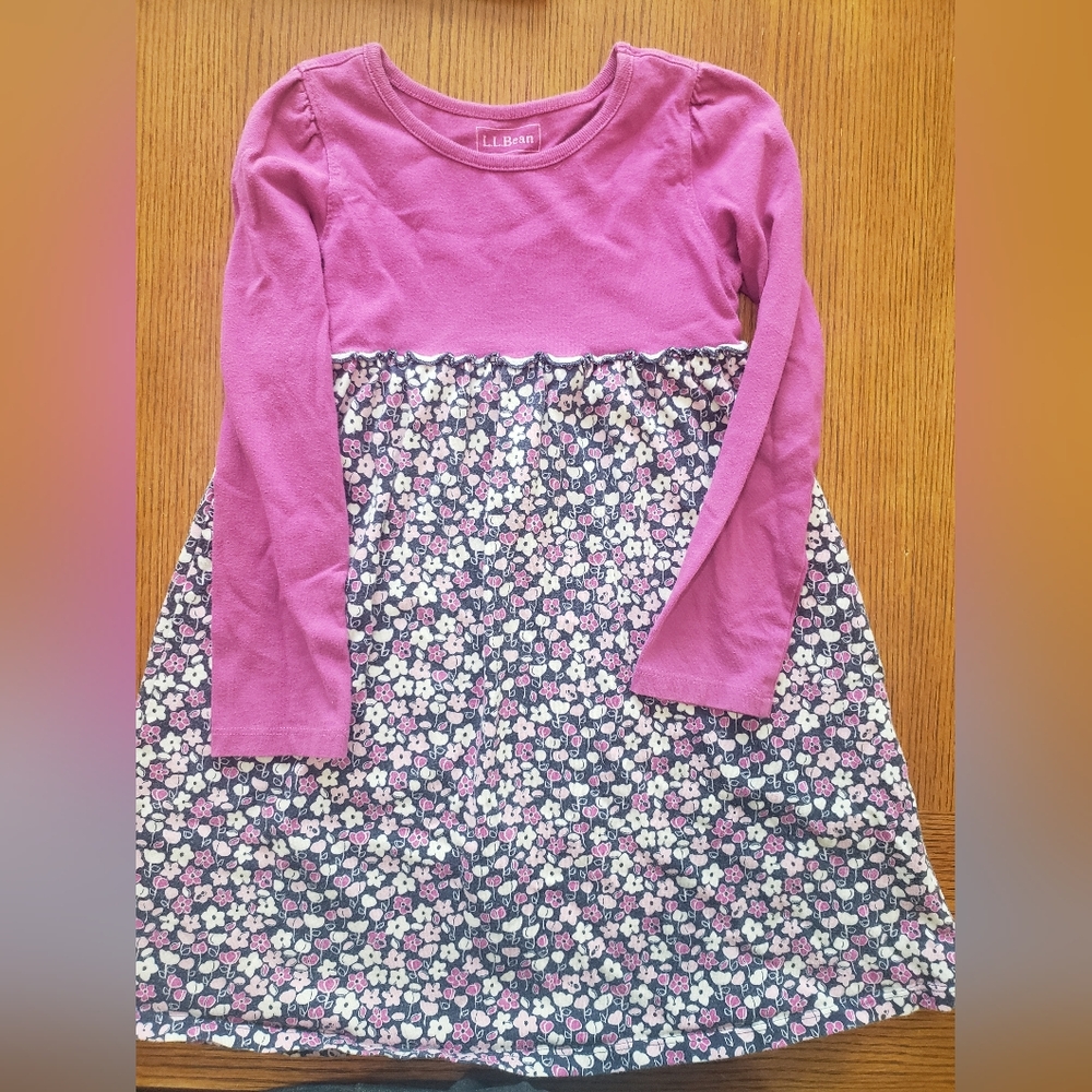 Girls LL Bean Floral Dress